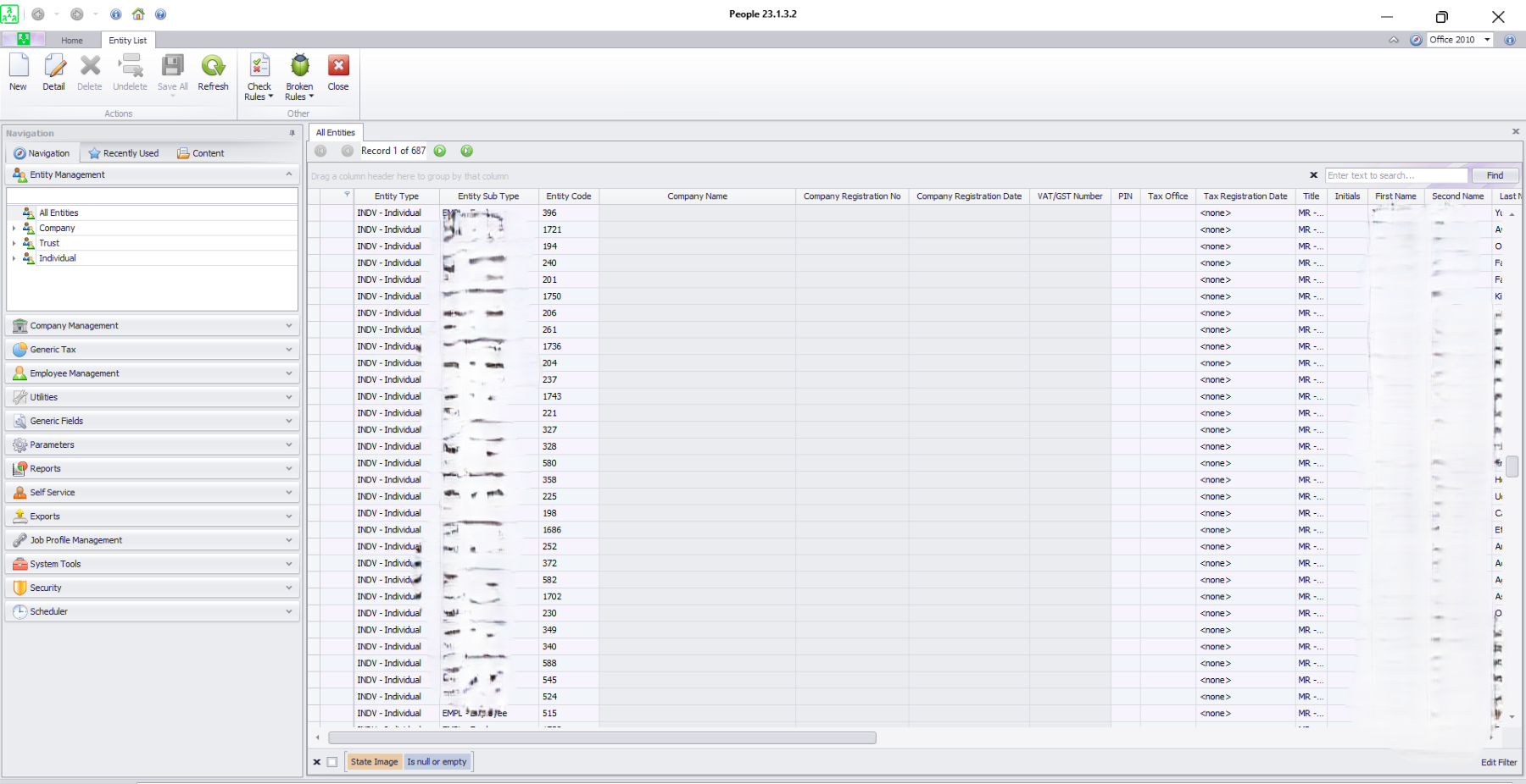 Sage 300 People Entity Management