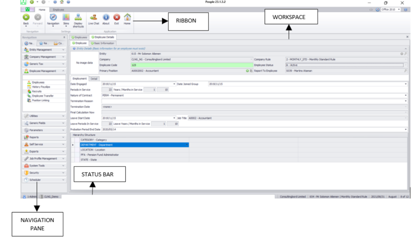 Sage 300 People Screen and Terminologies