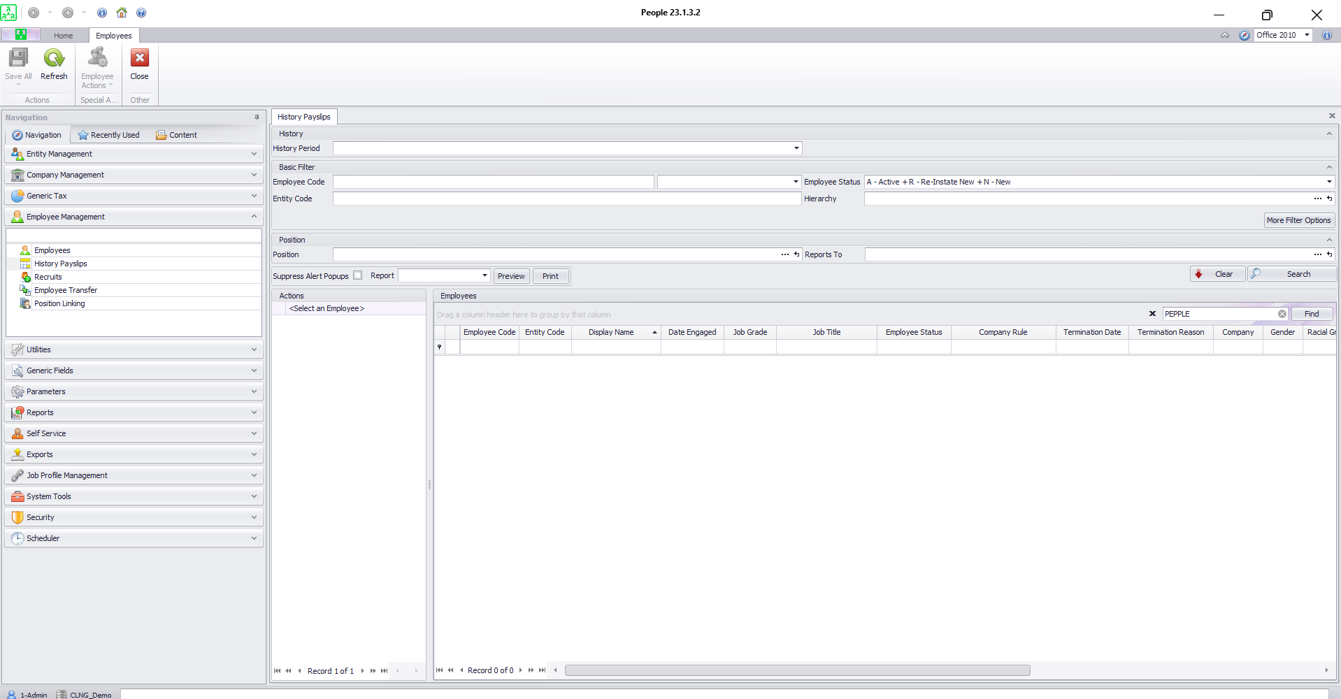 Sage 300 People History Payslips